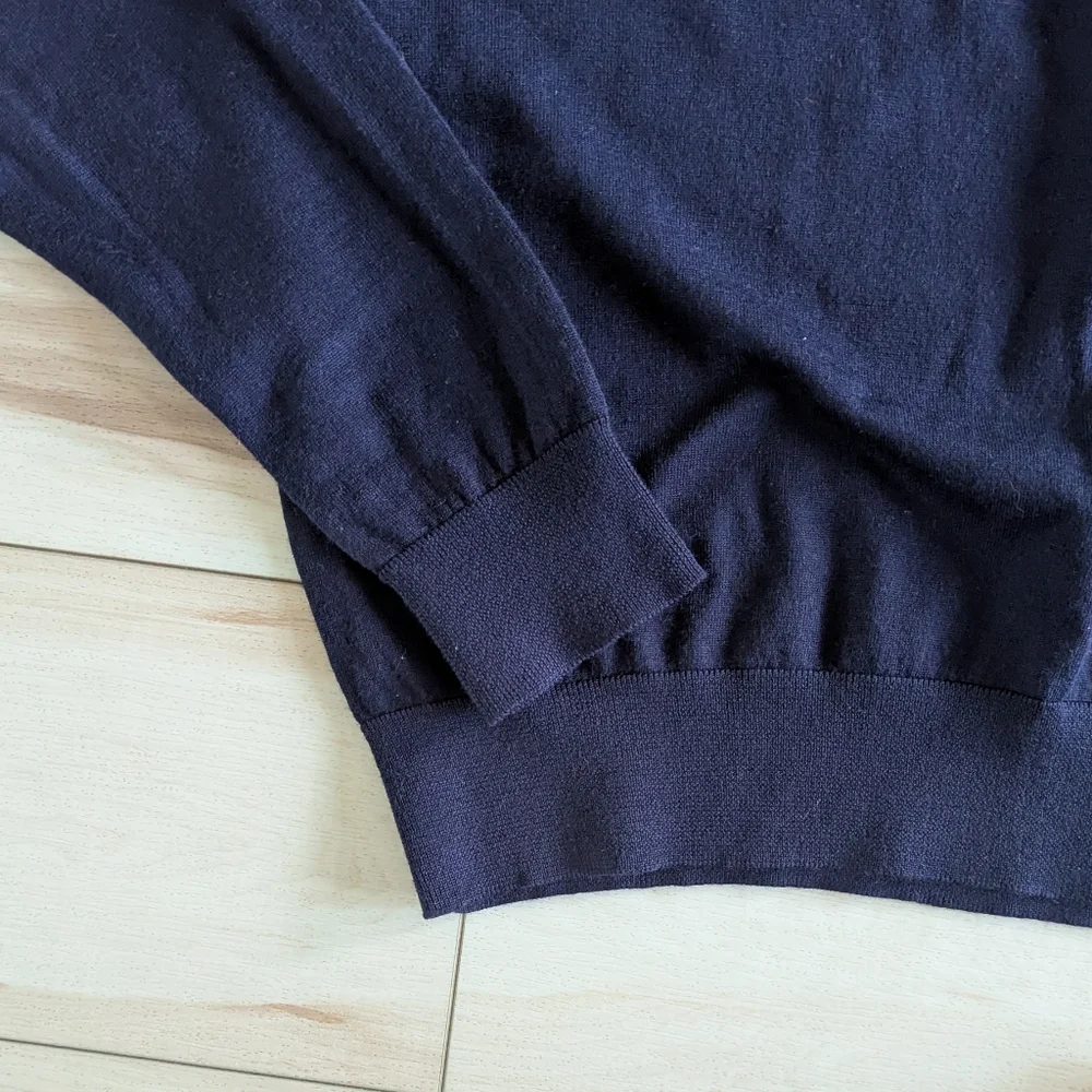 Polo by Ralph Lauren merino wool navy sweater custom fit